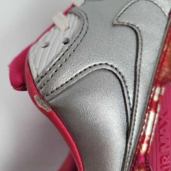 Nike Air Max 90 Premium Air Brush Women's Silver Pink 744596-001 US Size 8.5 - Picture 7 of 10